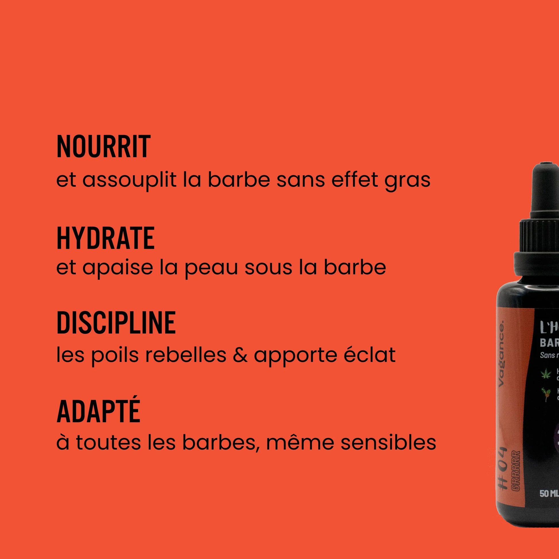 Huile barbe bio hydratante Soin barbe sans effet gras Assouplissant naturel 