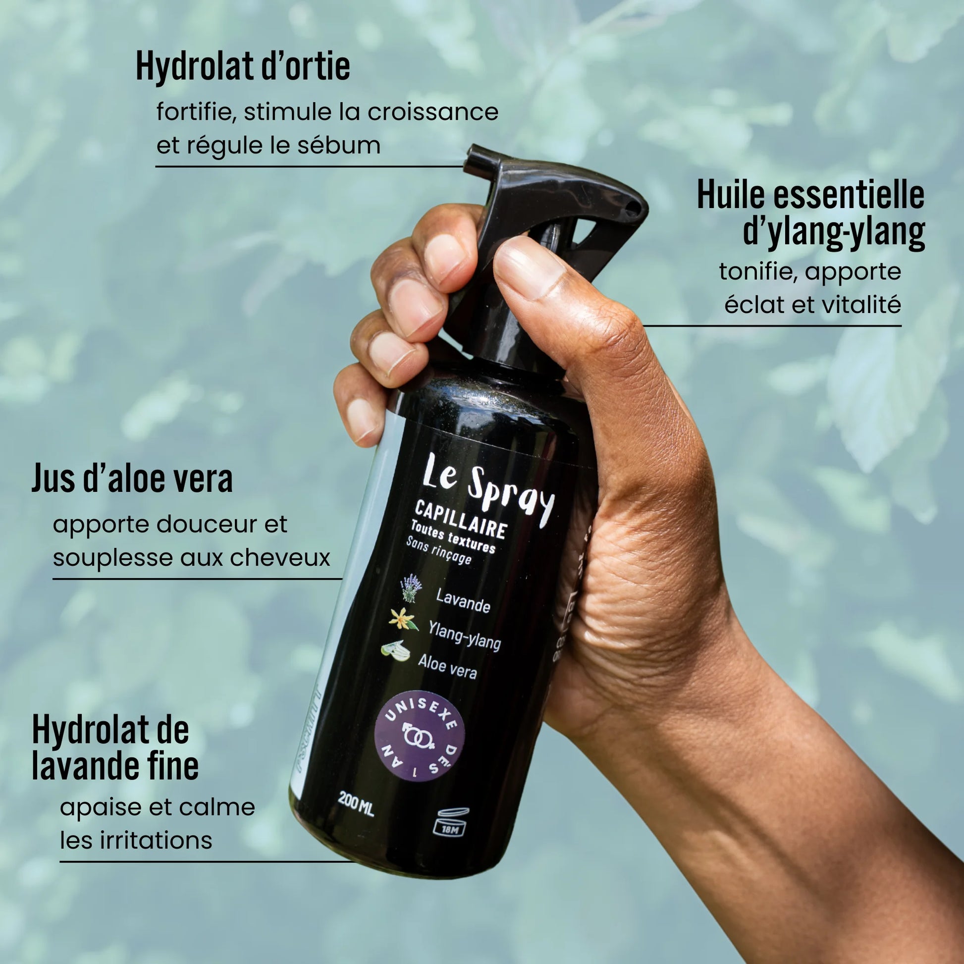 Soin hydratant cheveux ondulés bouclés frisés crépus - Spray capillaire